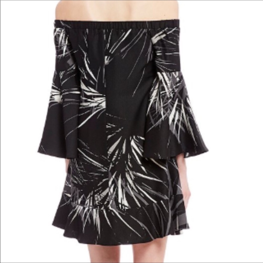 H Halston Off The Shoulder Mini Dress Size 0 - Picture 2 of 7